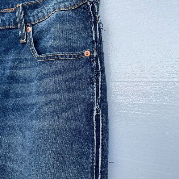 Levis 512 Premium Mens Denim Dark Slim Taper Jeans Unfinished Seams 36x32 - Picture 4 of 9